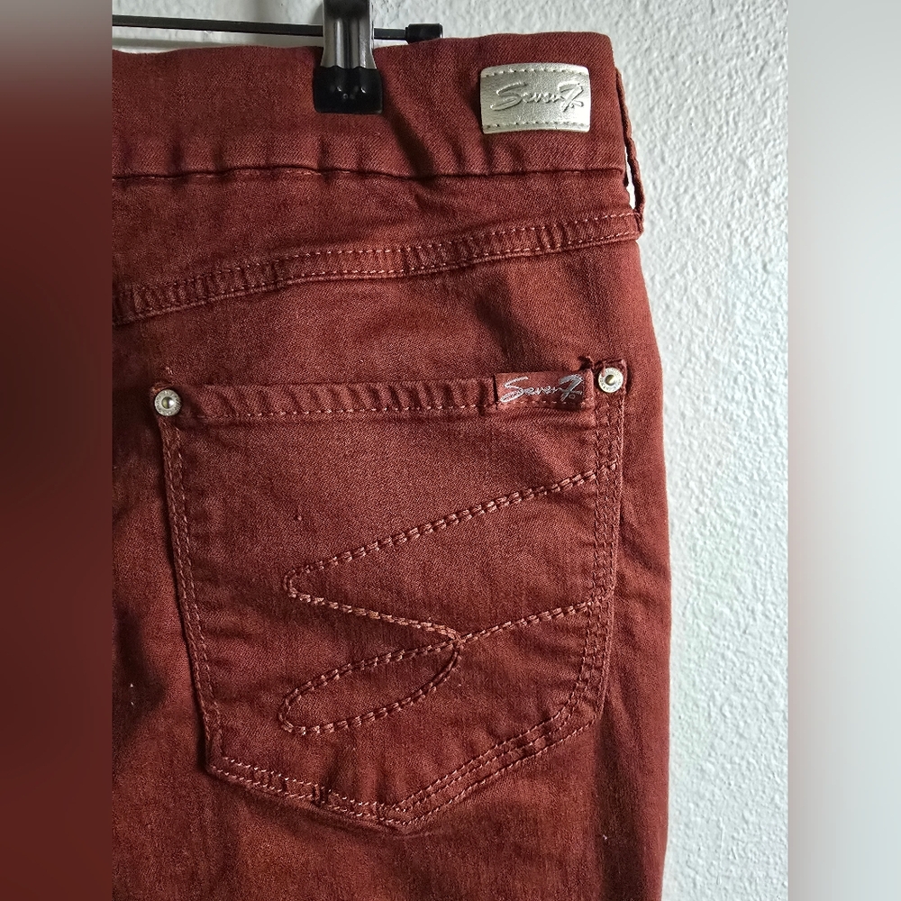 Seven7 Brick Red Skinny Jeans - Picture 5 of 8